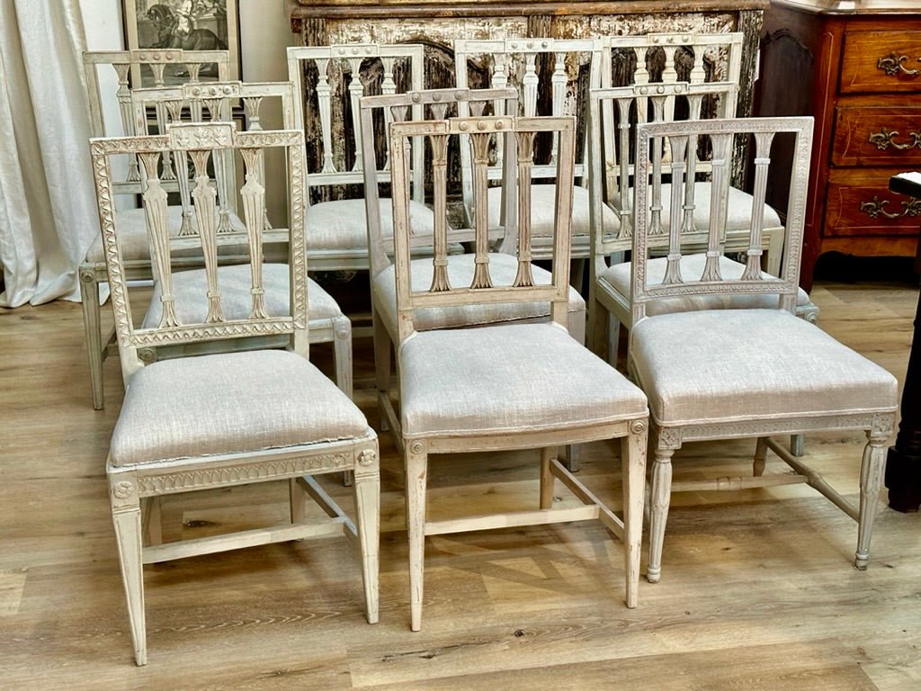 Set of Ten 18th Century Swedish Side Chairs - Helen Storey Antiques