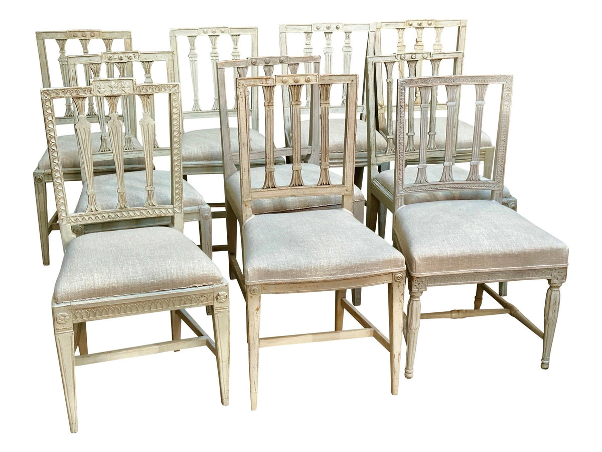 Set of Ten 18th Century Swedish Side Chairs - Helen Storey Antiques