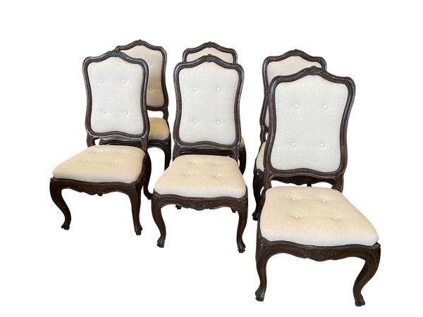 SIX 18TH CENTURY ITALIAN DINING CHAIRS - LOUIS XV MANNER - Helen Storey Antiques