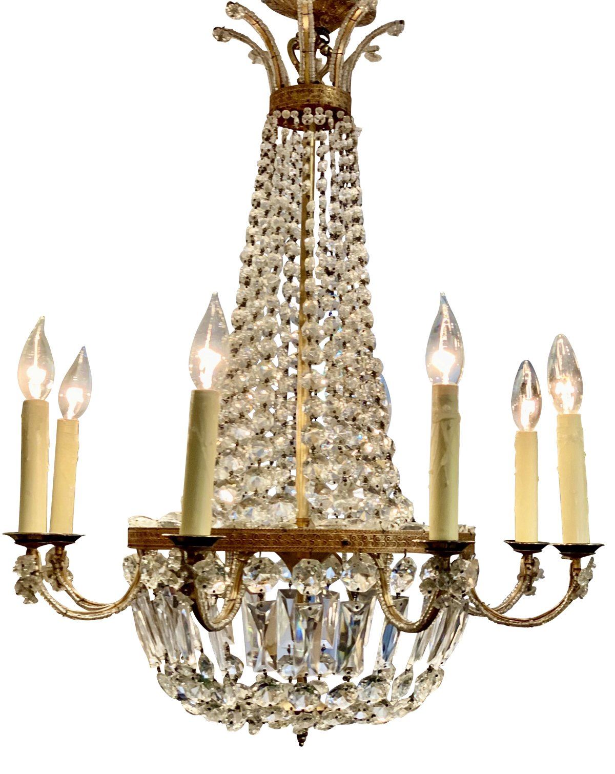 SMALL FRENCH CRYSTAL CHANDELIER - Helen Storey Antiques