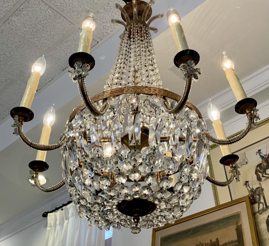 SMALL FRENCH CRYSTAL CHANDELIER - Helen Storey Antiques