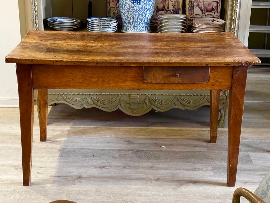 Small French Provincial Walnut Farm Table, Late 18th - 19th Century - Helen Storey Antiques