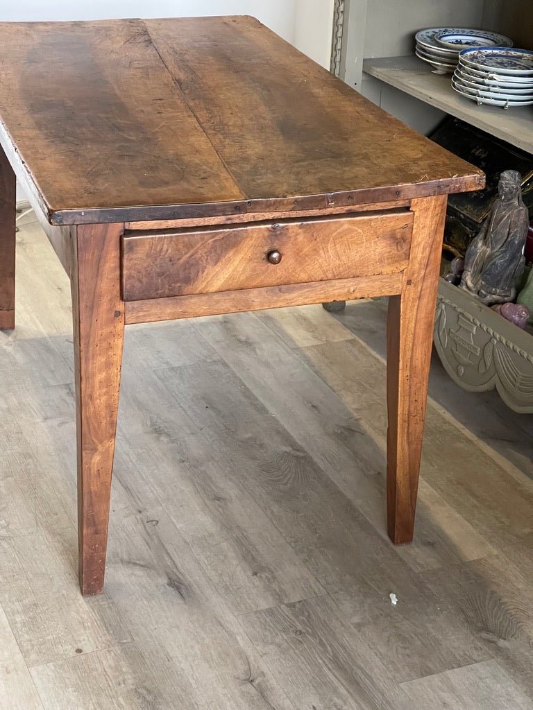 Small French Provincial Walnut Farm Table, Late 18th - 19th Century - Helen Storey Antiques