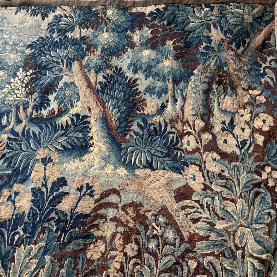 Stunning Flemish Verdure Tapestry Oudenaard, Wool &amp; Silk, 17th Century - Helen Storey Antiques