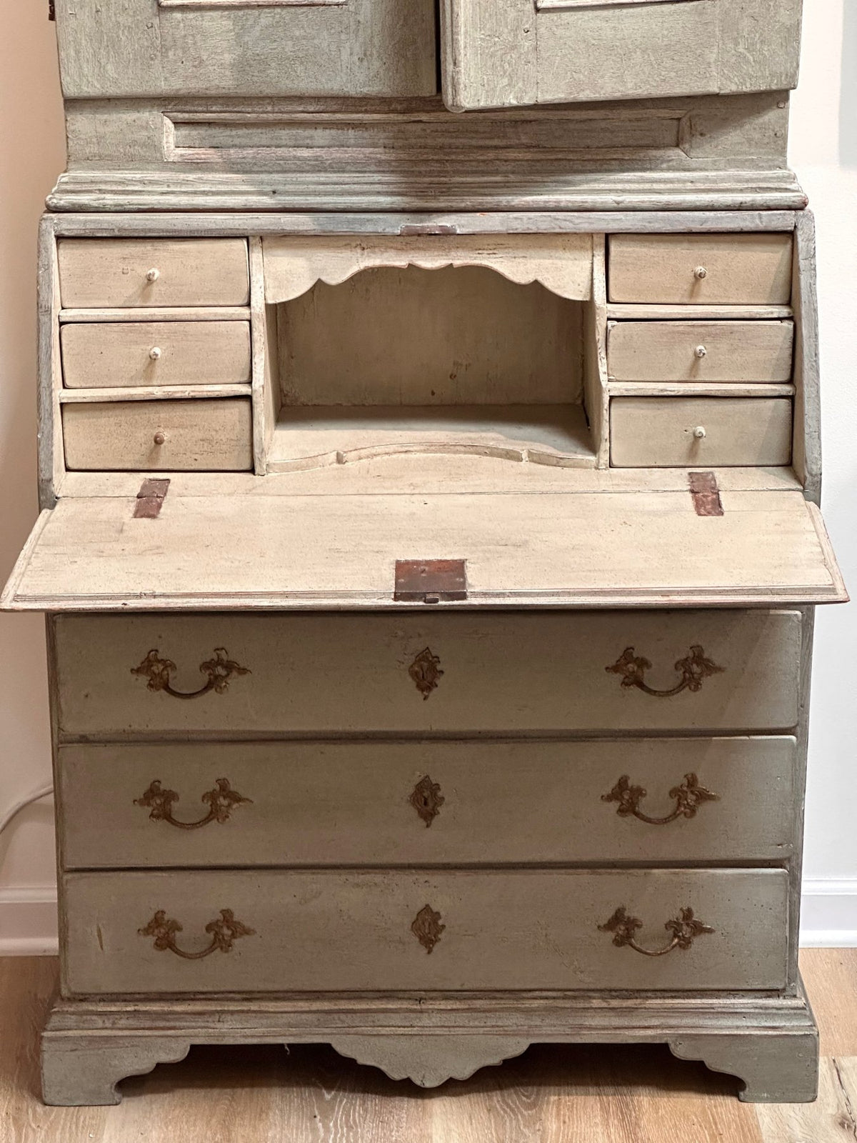 Swedish Painted Pine Secretary Cabinet or Desk, 19th century - Helen Storey Antiques