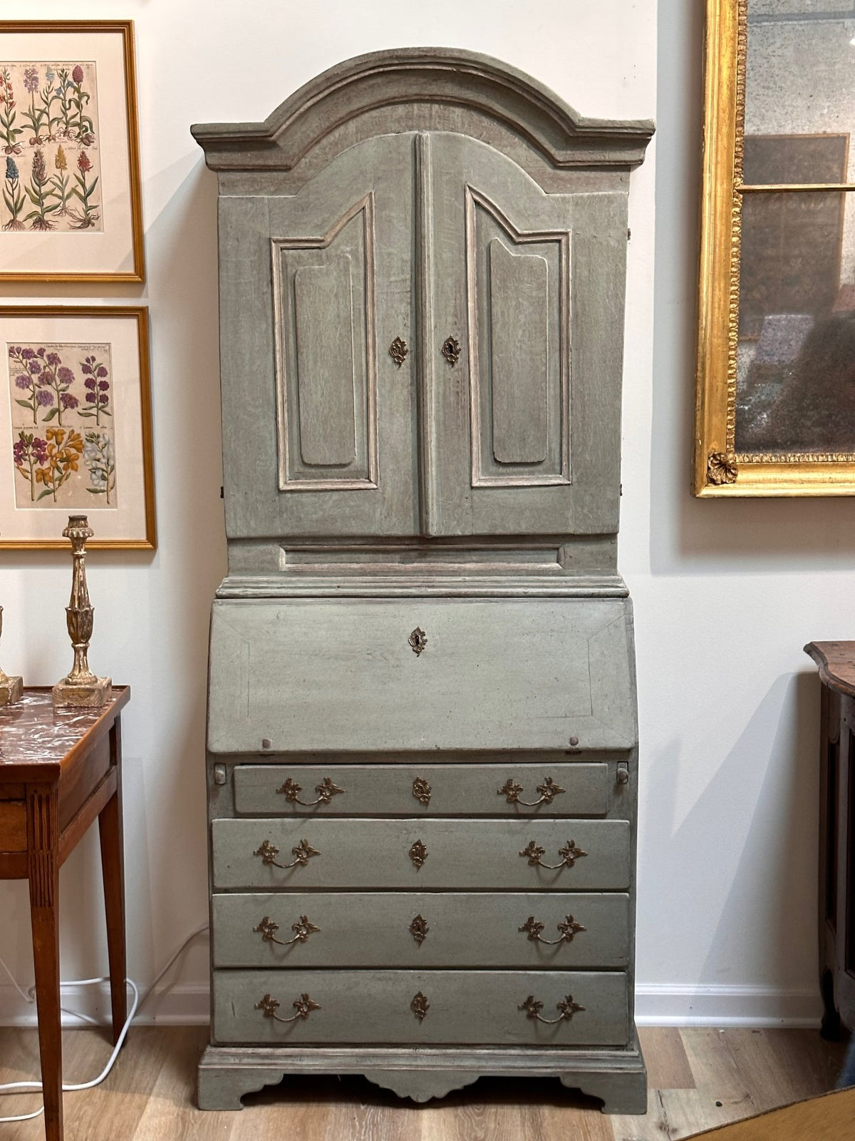 Swedish Painted Pine Secretary Cabinet or Desk, 19th century - Helen Storey Antiques