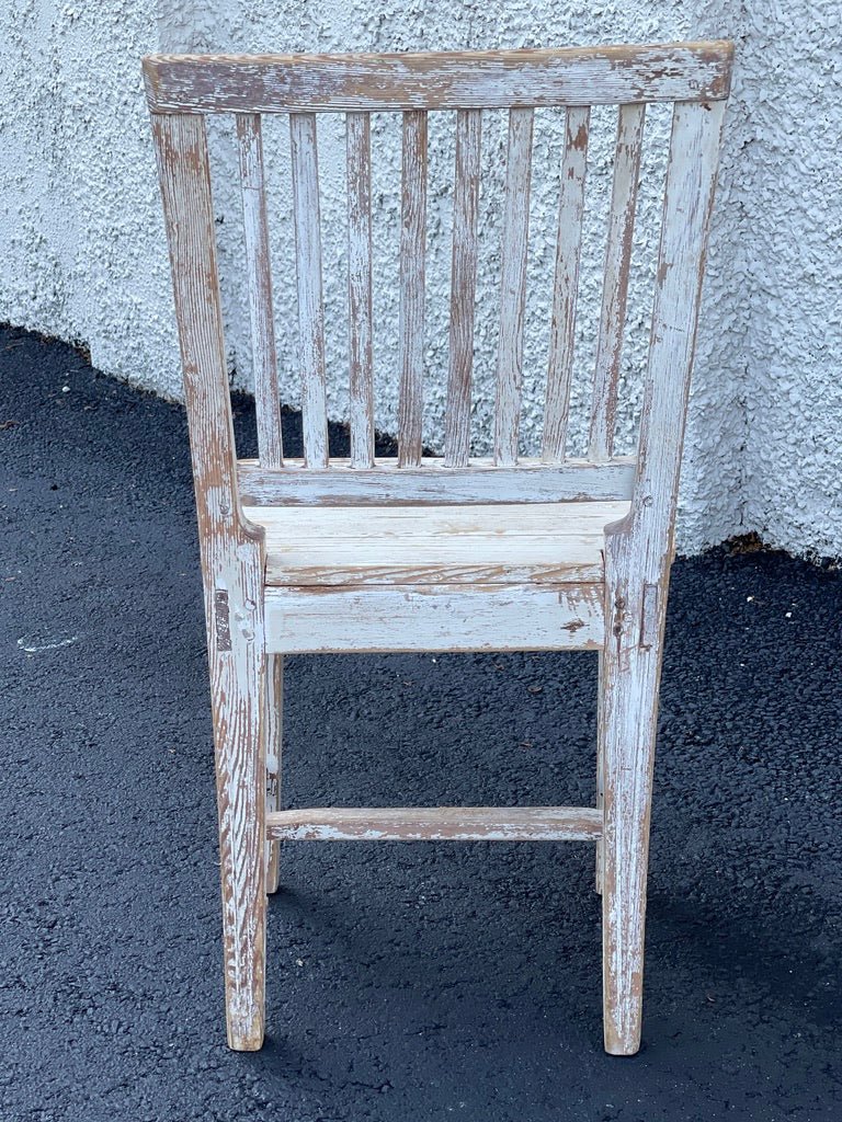 Swedish side chairs, white with blue accents, set of 4, 19th Century - Helen Storey Antiques