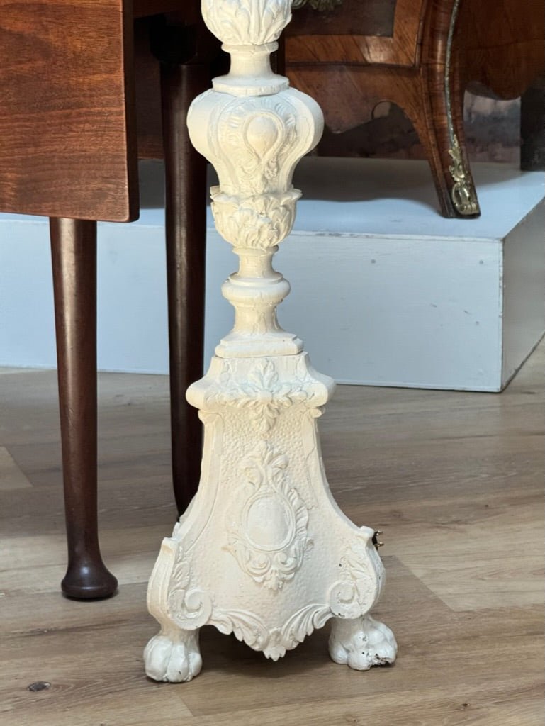 Tall 18th C. Pricket Stick Floor Lamp - Helen Storey Antiques