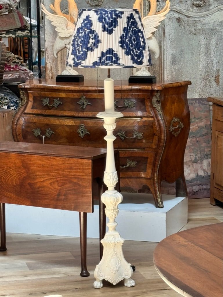 Tall 18th C. Pricket Stick Floor Lamp - Helen Storey Antiques