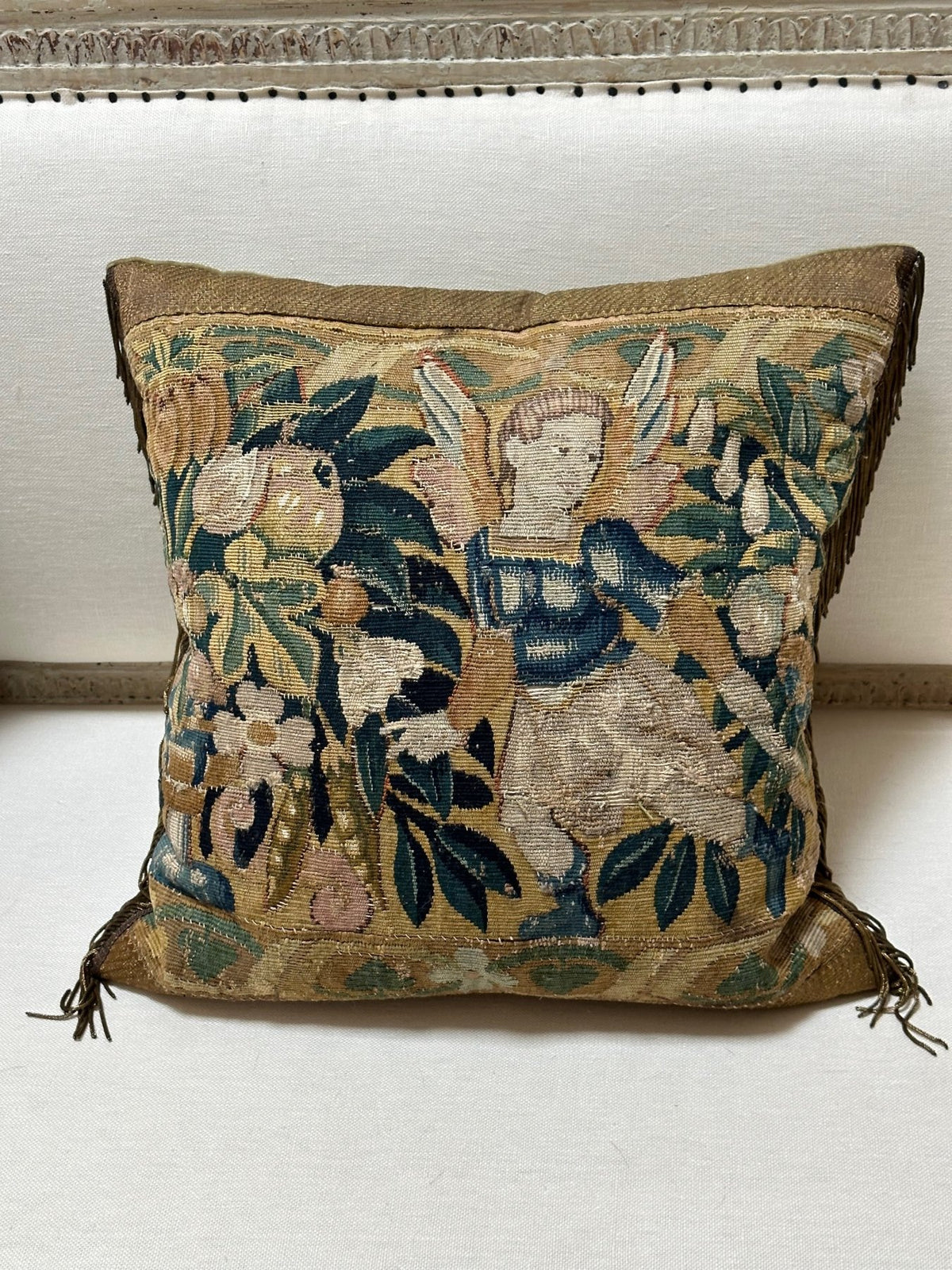 Three Flemish Tapestry Pillows, 17th Century - Helen Storey Antiques