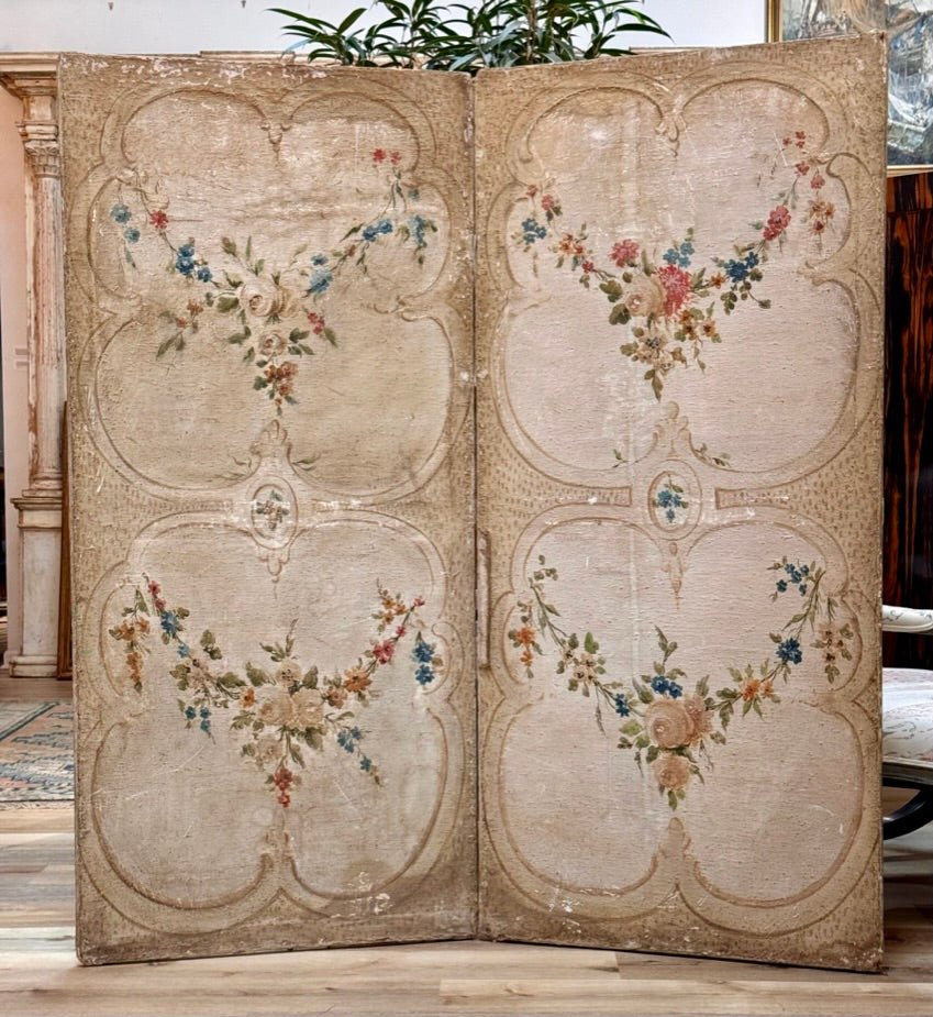 Two French Chateau 18th Century hinged Screen Panels - Helen Storey Antiques