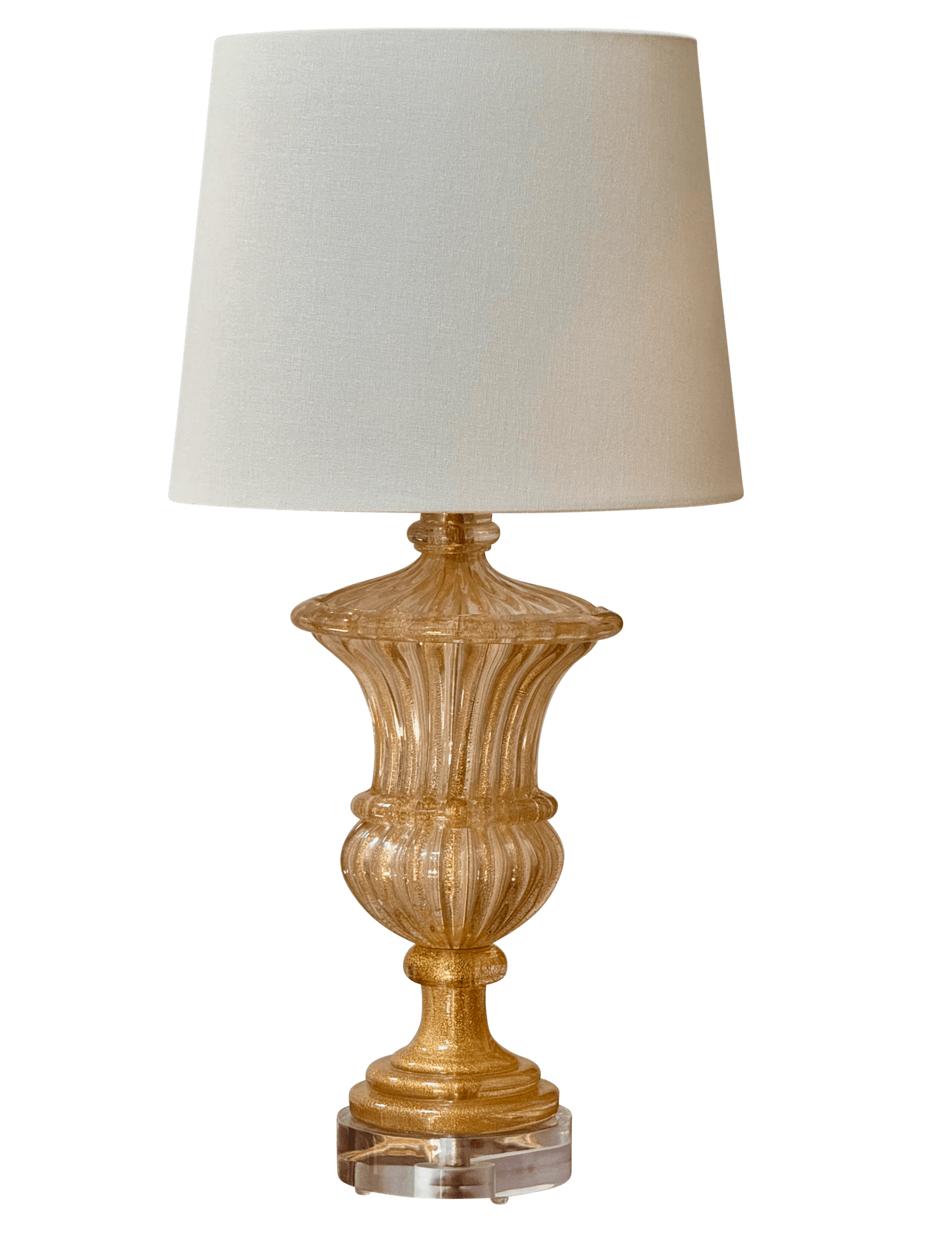 Venetian Gold Barovier & Toso Murano Glass Lamp