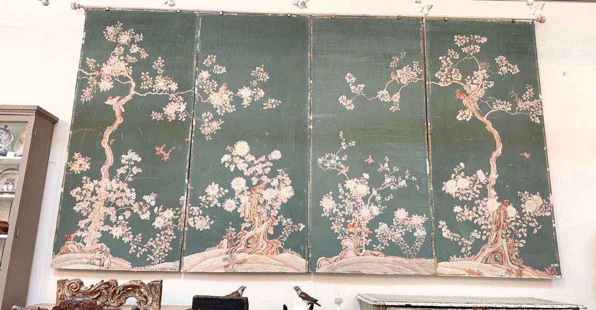 Vintage Gracie Wallpaper, Four Panels - Helen Storey Antiques