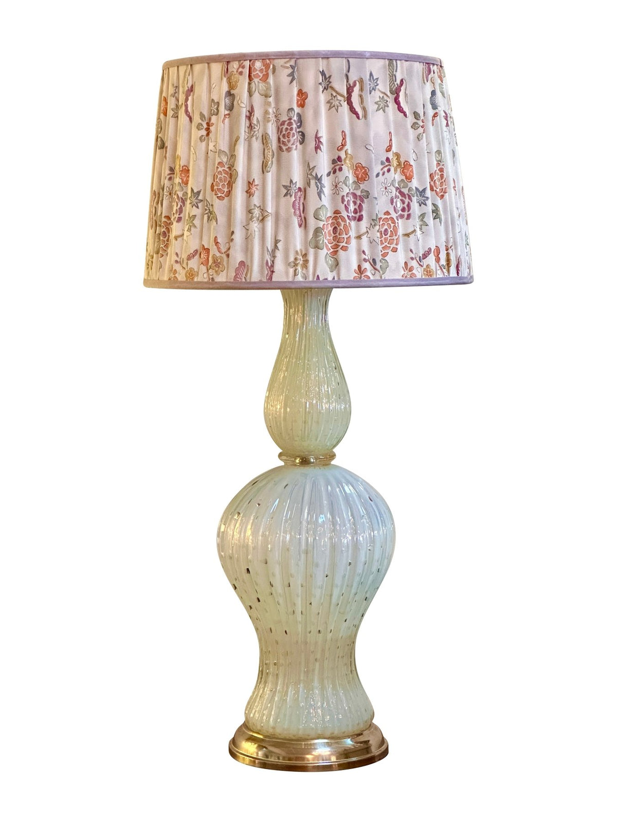 White Opaline Murano Glass Table Lamp Circa 1960 - Helen Storey Antiques