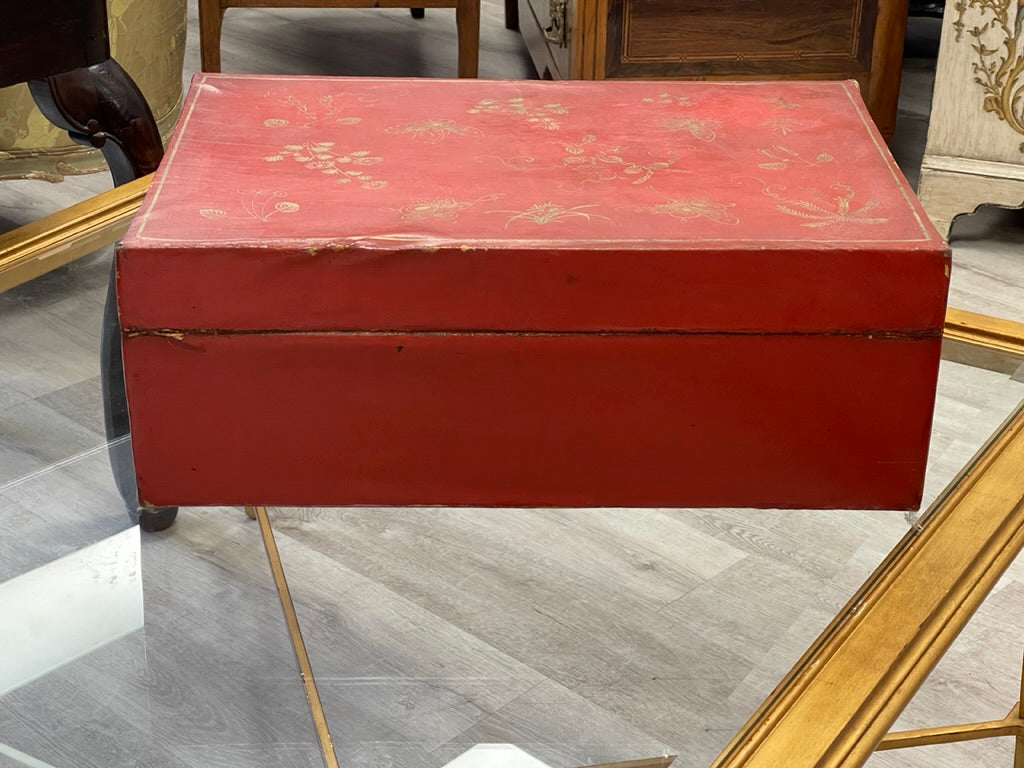 Late 18th Century Chinese Export leather covered wood trunk