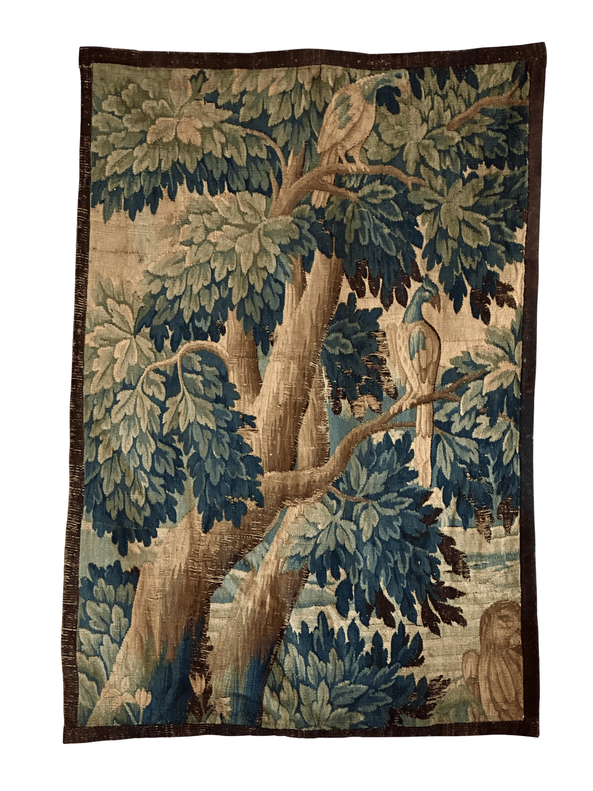 17th Century Flemish Verdure Tapestry Fragment - Helen Storey Antiques