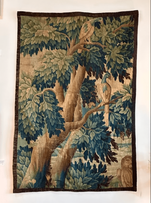 17th Century Flemish Verdure Tapestry Fragment - Helen Storey Antiques