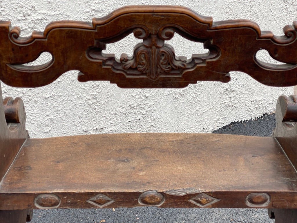 17th Century Spanish Carved Church Bench - Helen Storey Antiques