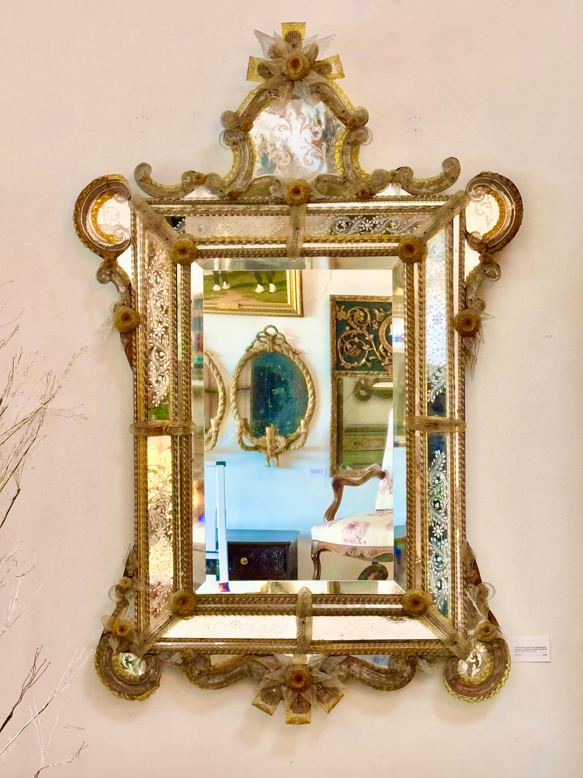 Murano Mirror, Venetian, 19th Century