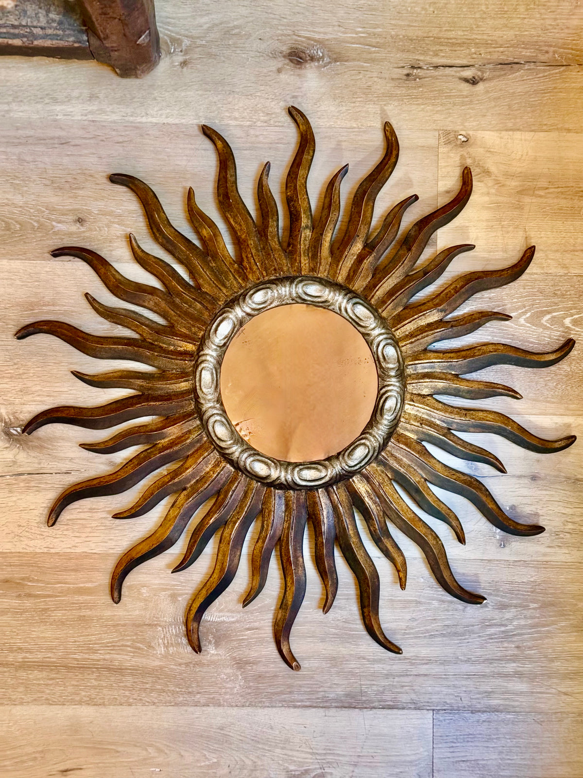 19th Century Convex Sunburst Mirror