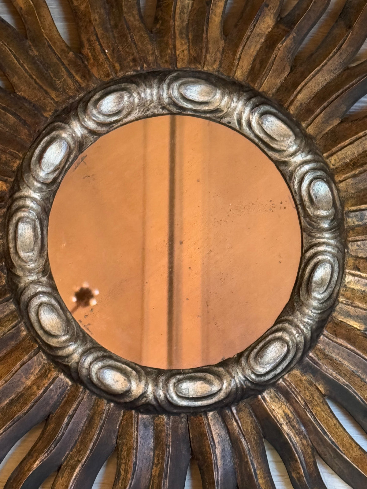 19th Century Convex Sunburst Mirror