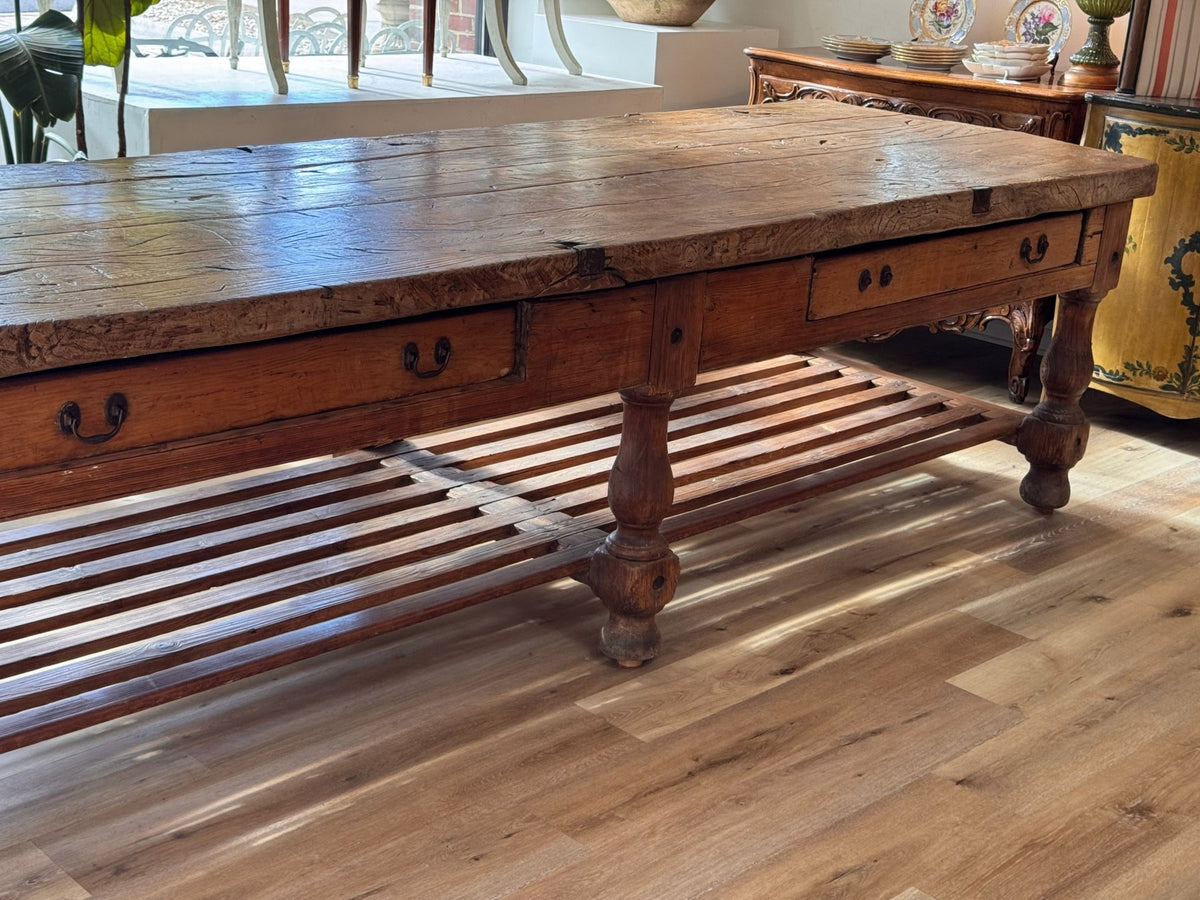 Exceptional Large 18th - 19th Century English Work Dining Table - Helen Storey Antiques