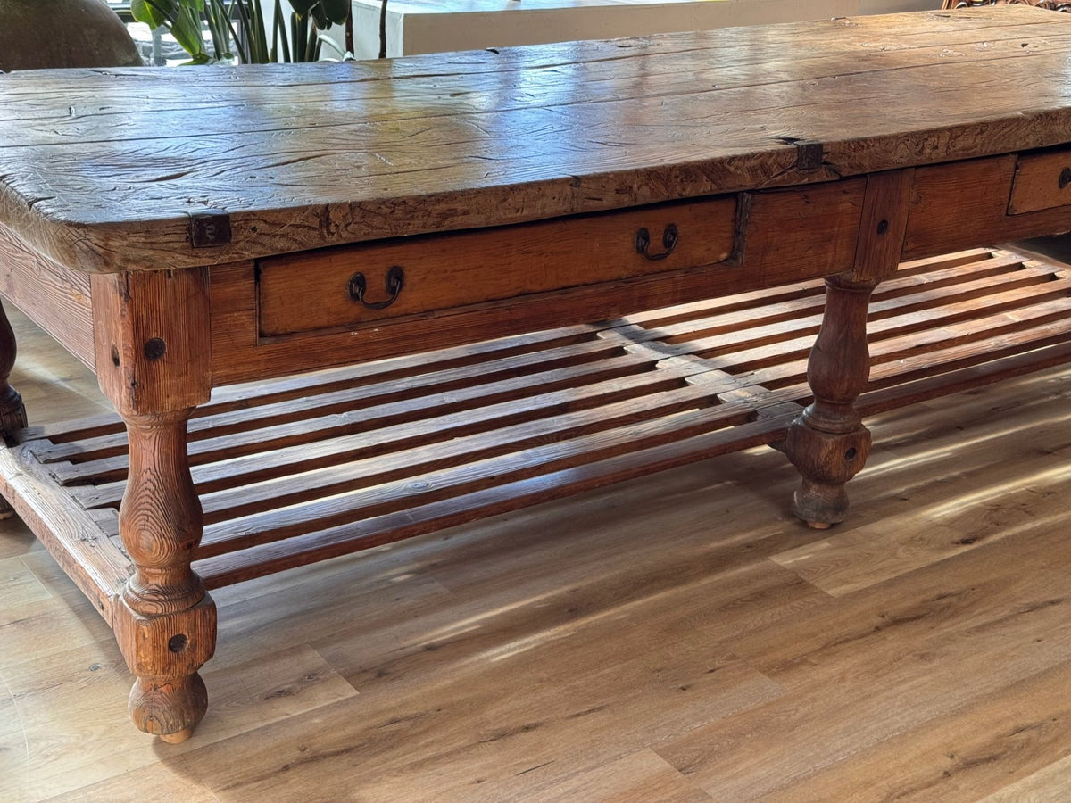 Exceptional Large 18th - 19th Century English Work Dining Table - Helen Storey Antiques