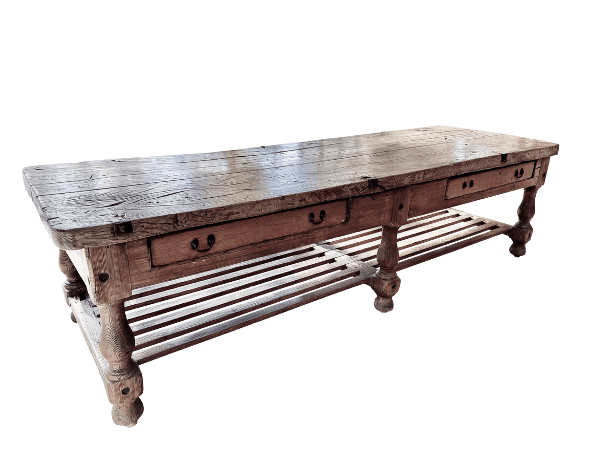 Exceptional Large 18th - 19th Century English Work Dining Table - Helen Storey Antiques