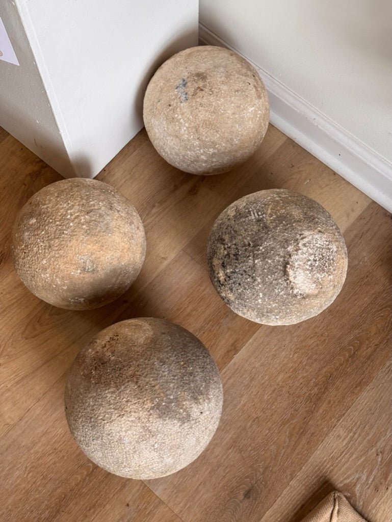 French Medieval Stone Catapult balls, 15th Century - Helen Storey Antiques