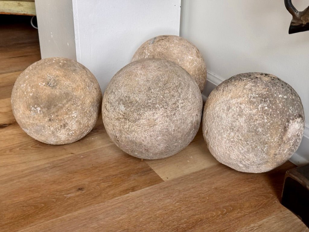 French Medieval Stone Catapult balls, 15th Century - Helen Storey Antiques