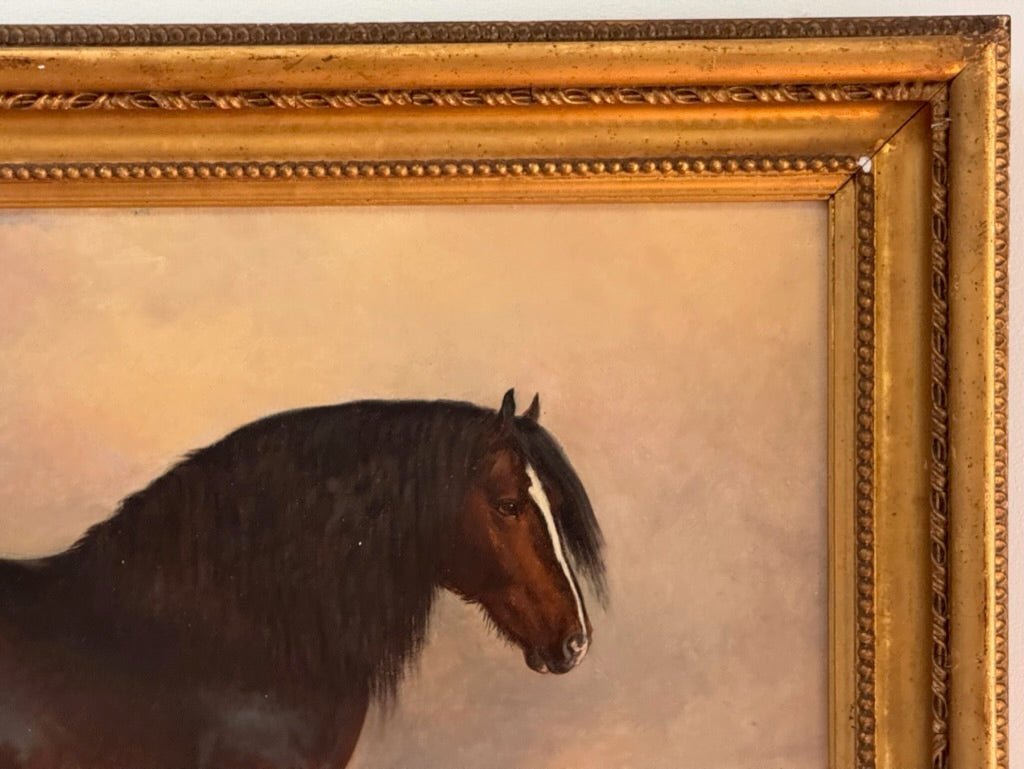 James William Cole (English, act.1849 - 1889) &quot;Staunton Hero&quot;, Shire stud horse, dated 1886. - Helen Storey Antiques